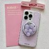 Magnetic grape purple splashed ink phone case with holder For iPhone 11 12 13 14 15 16 17 pro max
