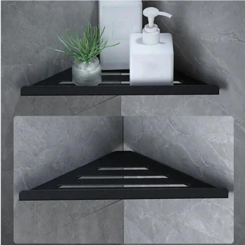 304 Stainless Steel Triangular Storage Rack No Drilling Bathroom Shower Corner Shelf Multi Functional Wall Corner Organize Rack