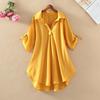 2022 Summer Women Chiffon Shirt Loose Fit Mid Length Slim Waist Design
