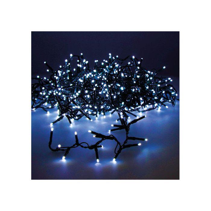 Guirlande Led Compacte Clignotante Vert-bleu 750 Leds Cable Vert 21m