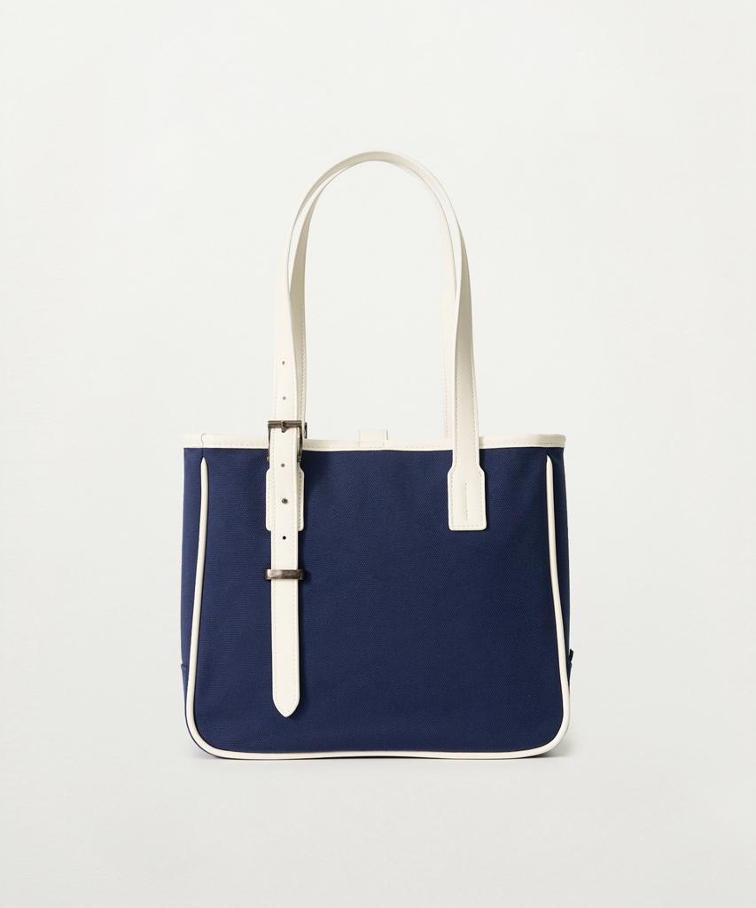 Satur Classic Buckle Tote Bag Navy