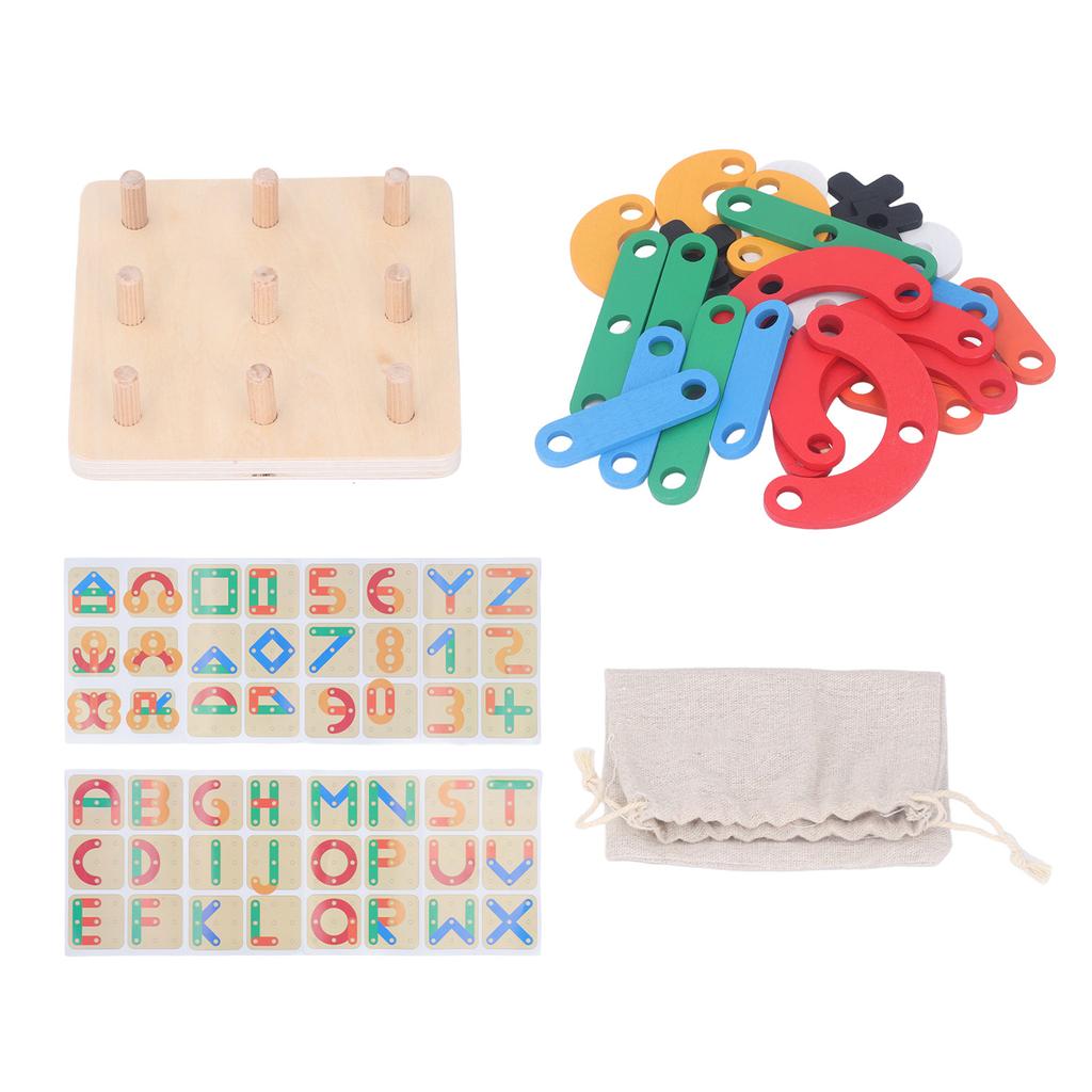 Kids Wooden Puzzle Board Game Educational Early Learning Puzzle Board Toy for Boys Girls