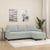 Vidaxl 3-Sitzer Sofa mit Hocker, Hellgrau, 180 cm, Samt