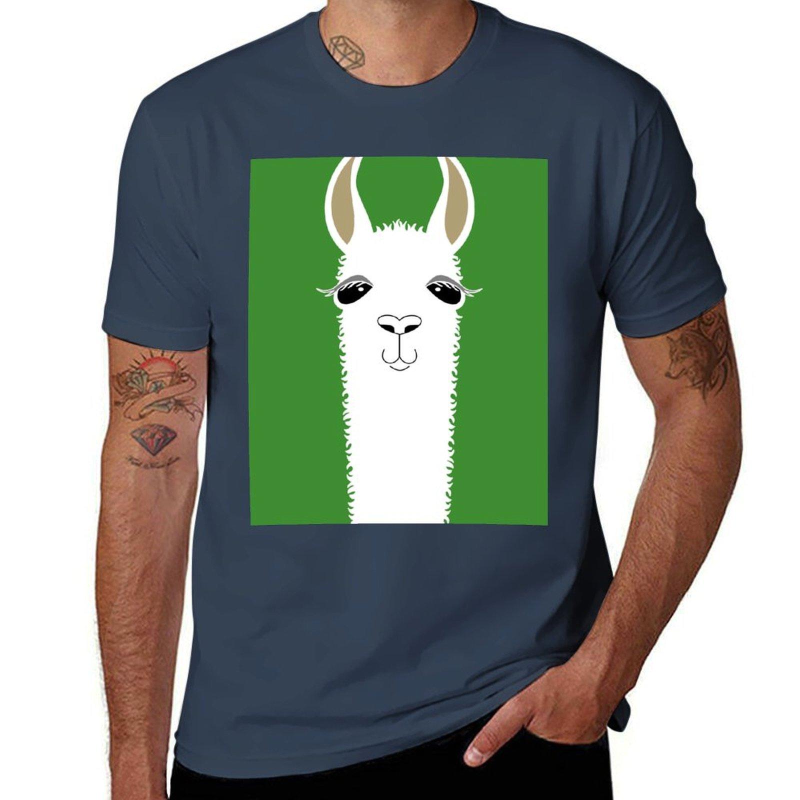 Llama Portrait 2 Tshirt Casual Work Wear Tshirt S