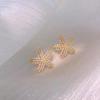 New Temperament Trend Full of Pearl Starfish Stud Earring for Women Girls Cute Sweet Five-pointed Star Summer Beach Jewelry Gift