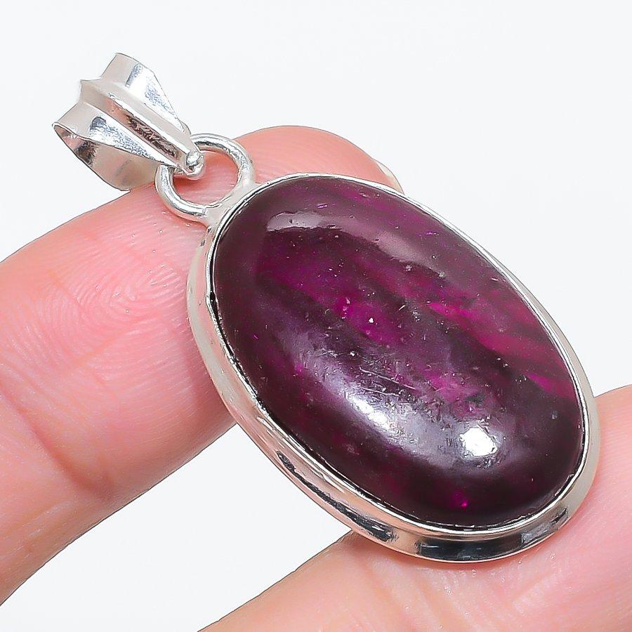Natural Pink Labradorite Gemstone 925 Sterling Silver Jewelry Pendant 1.77" p4T92