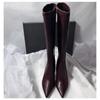 New Style Thin High Heel Women Boots Pointed Toe Women's High Tube Long Boots Zip Boots Mujer Solid Color Sexy Botas Mujer