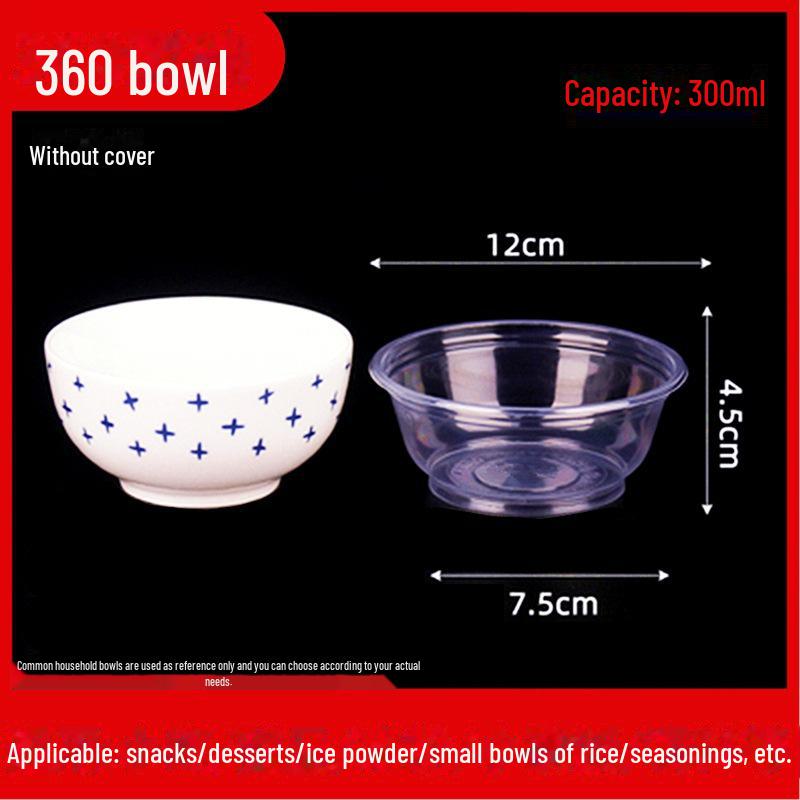 Round Disposable Plastic Bowl with Lid for Fresh-Keeping