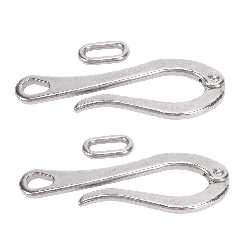2PCS Marine Boat Link Climbing Buckle 6 Inch Stainless Steel Life Rafts Ship Link Shackle with Quick Release Ring
