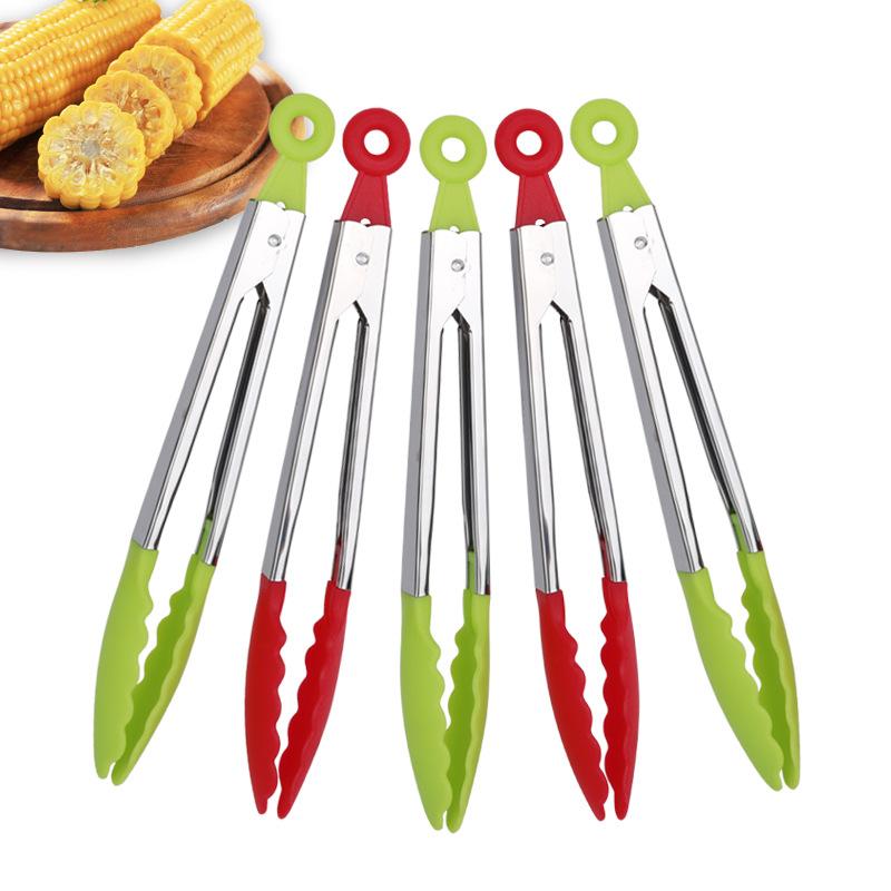 Küchenutensilien Lebensmittel Barbecue Steak Gebratener Fisch Brot Gegrilltes Fleisch Buffetzangen