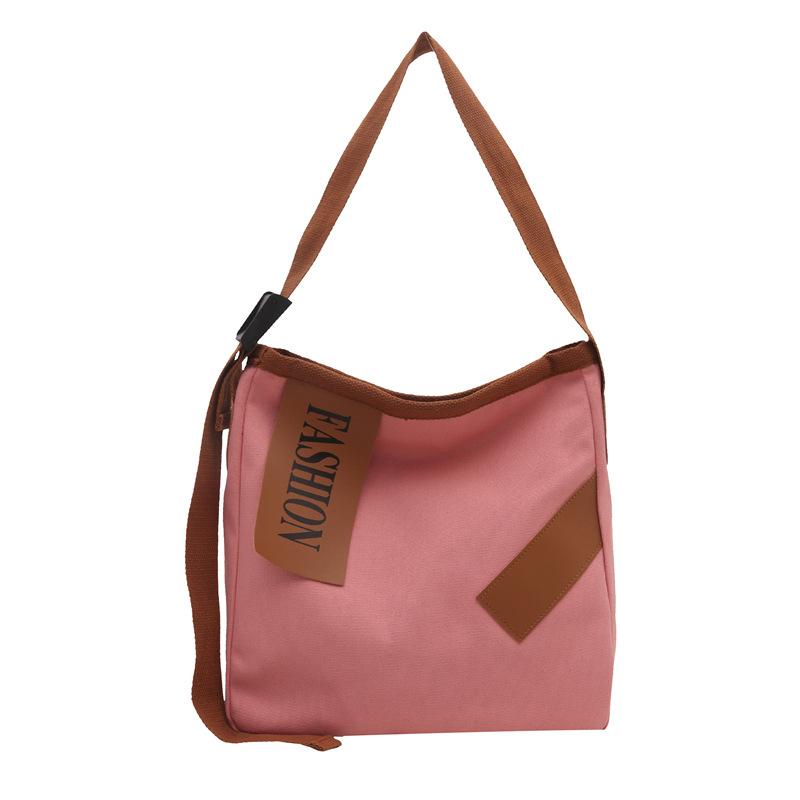 Spring Crossbody Simple Fashion Literary Niche Canvas Women's Tote Large Capacity One-shoulder Commuter Casual Bag Trend