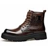 New Designer Genuine Leather Boots for Men Autumn Winter British Wool Motorcycle Boots Man Fashion Casual Platform Shoes Male