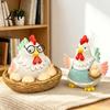 Weatherproof Resin Garden Decor Cartoon Hen Statue with Eggs Pastoral Style Figurine for Handmade Farmhouse Kitchen Ornaments Yard Patio Decor