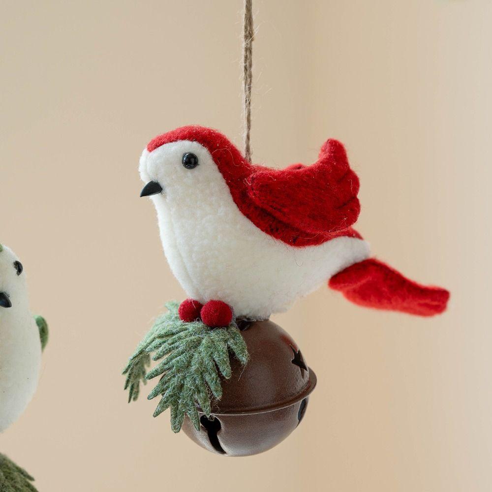 Lifelike Xmas Tree Cute Birds Soft Plush Wreath Bird Ornaments Christmas Hanging Pendant Fireplace
