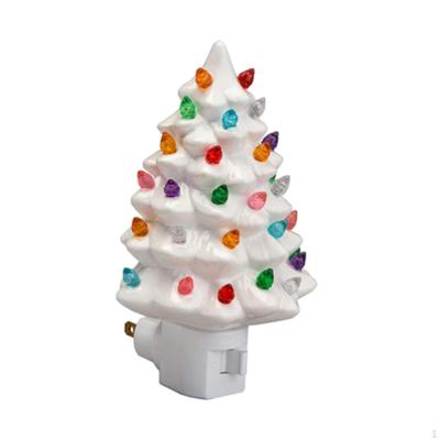 Keramik-Nachtlicht Weihnachtsbaum mit Glühbirnen für Büro und Zuhause