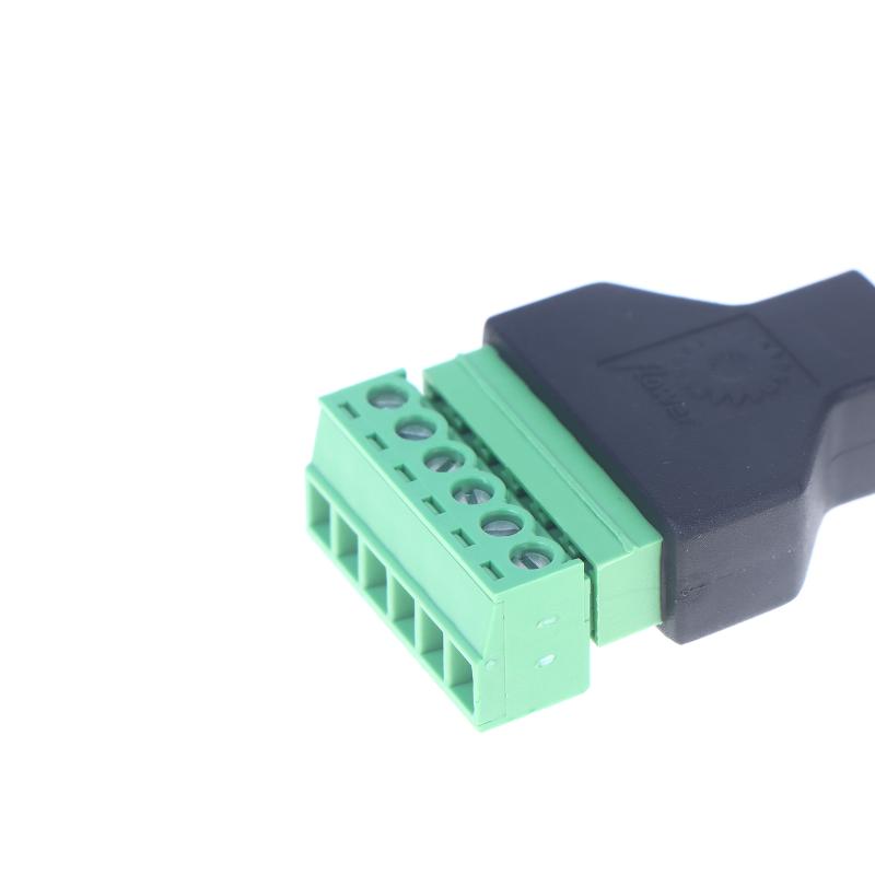 1Pc Cctv Adapter Connector Ethernet Male Plug To Screw Terminal Block 6 Pin With Terminal Plug Splitter Rj12 6P6C