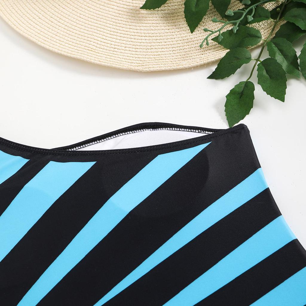 Zebra Print One-Shoulder One-Piece Swimsuit - Slimming Bikini Style