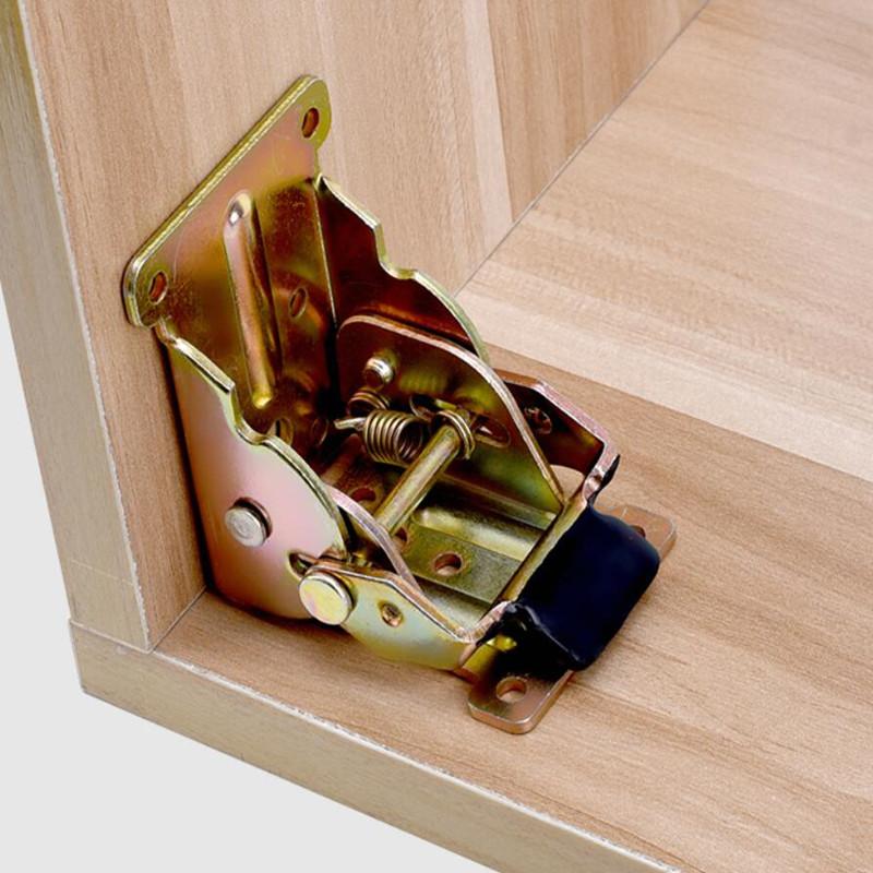 2pcs 90 Degree Folding Hinge Table Legs Brackets Fold Feet For Table Chair Extension Tables Foldable Self-Locking Feet Hinges for Home