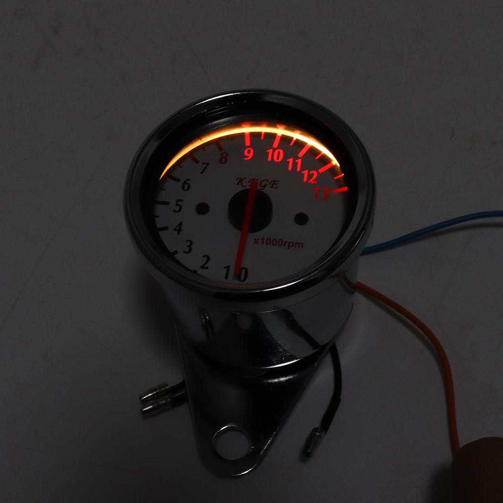 Retro Universal Motorcycle Tachometer LCD Signal Speedometer Odometer Gauge 13000RPM Chrome For Cafe Racer Harley Honda Yamaha