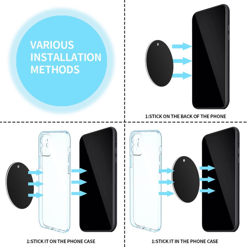 1-5PCS Magnetic Metal Plate For Car Phone Holder Universal Iron Sheet Disk Sticker Mount Mobile Phone Magnet Stand For IPhone