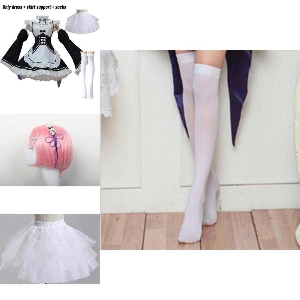 Elegant Zero Kara Hajimeru Isekai Seikatsu Twins Ram/rem Versatile Cosplay Maid Dress With Matching Headwear