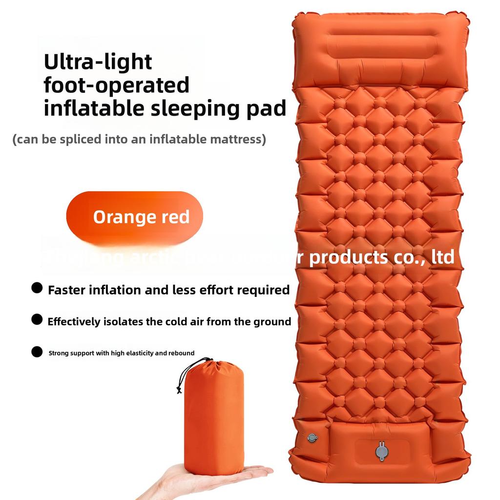 Portable Inflatable Camping Mattress with Foot Pump TPU Diamond Air Pocket Sleeping Pad for Hiking Backpacking