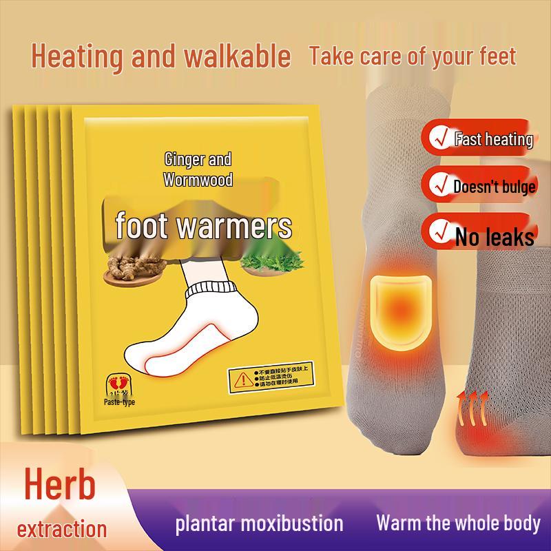 Саморазогревающиеся пластыри для ног CNMF с имбирем и полынью