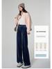 Spring Women's Retro Velvet Wide-Leg Pants - Loose, Casual, High-End, 400g