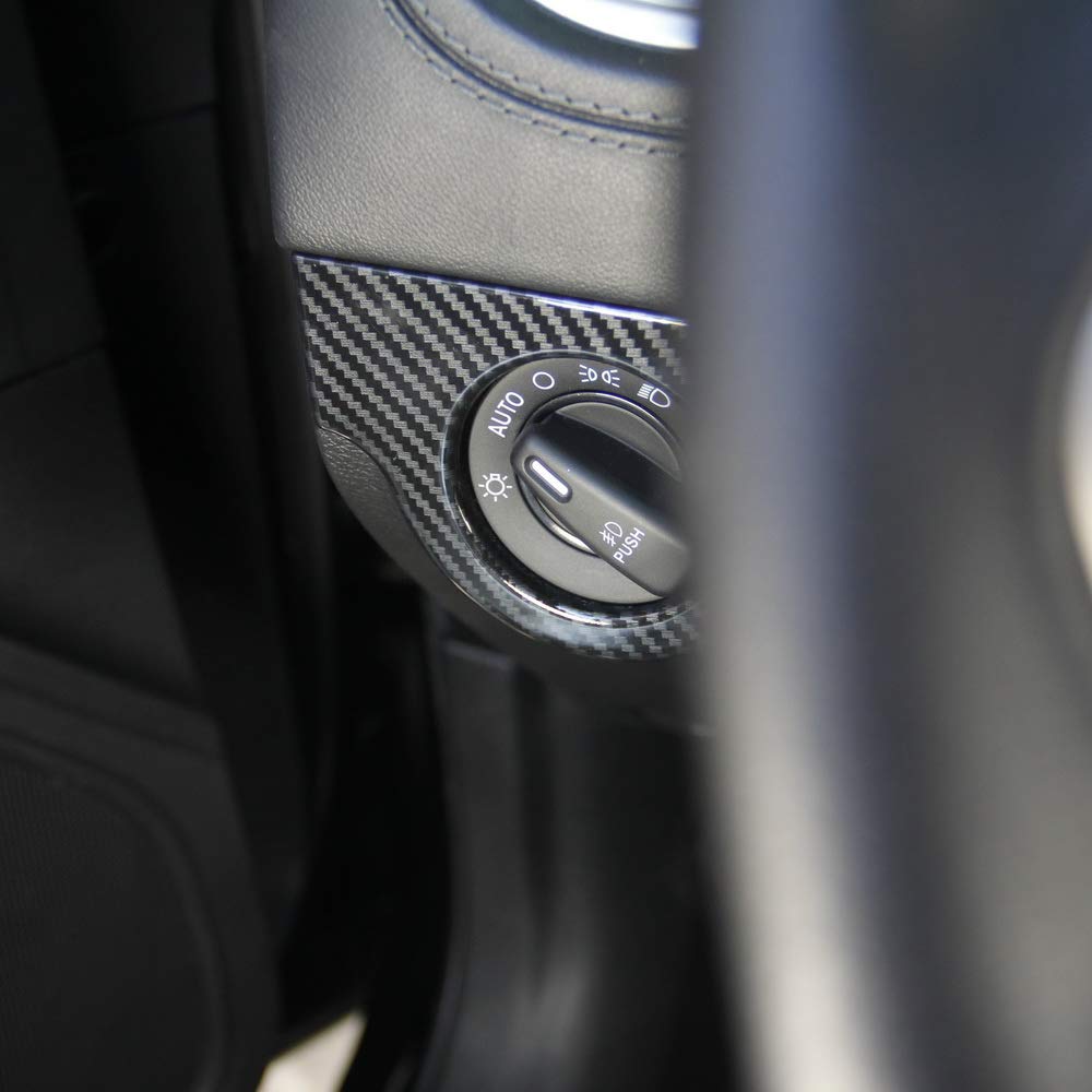 Carbon Fiber Headlight Switch Button Panel Sticker Trim for Dodge Charger 2011+/ Chrysler 300 2015-2021