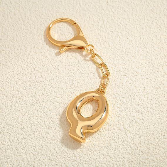 26 Alphabet Keychain: 18K Gold-Plated Pendant - Elegant Niche Design
