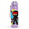 1pz Splash Ninja Bambino Cartone Animato Ritratto 750ml Plastica Colorata Borraccia Anti-perdita Tappo con Cannuccia a Flip Per Sport Ufficio Uso Domestico