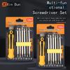 Xindun 13-in-1 Screwdriver Set with Hex and Flat Head, Stainless Steel