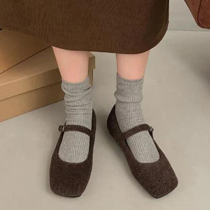 2025 Fur Flats Ballet Dance Shoes Casual Short Plush Boots Fashion New Shallow Square Toe Zapatos Dress Walking Designer Shoes