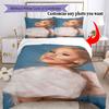 Personalizza Foto Personalizza la tua foto Set Biancheria da Letto Copripiumino Traspirante con Federe Decorazione per la Casa Regalo di Compleanno