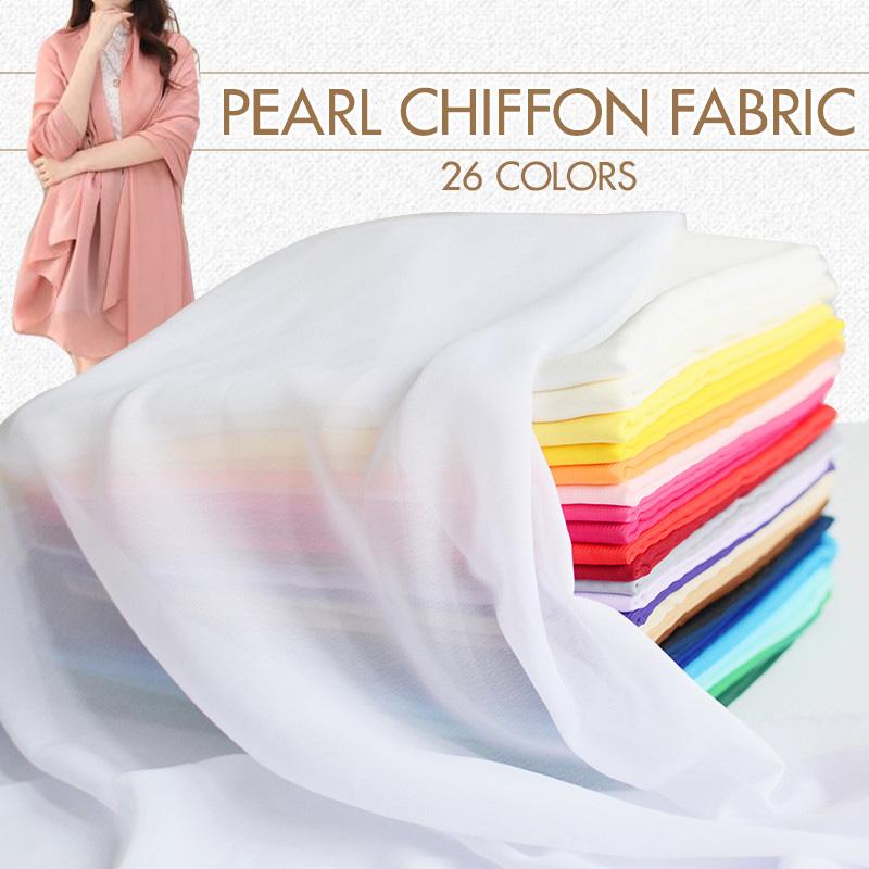 1/3/5M 75D Tessuto Chiffon Perla Georgette Tulle Chiffon Tessuto Trasparente Poliestere Materiale Morbido e Drappeggiato Per Tenda Abito Fodera