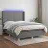 Vidaxl Cama Continental Com Colchão, Tecido Cinza Escuro, 140X200Cm