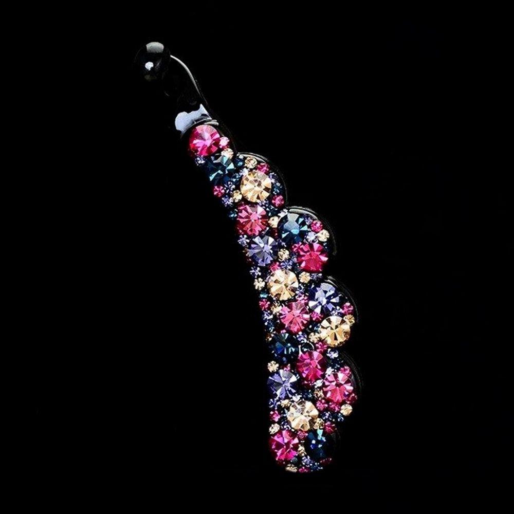 Korean Style Crystal Hair Claws Elegant Sweet Hairpins Rhinestones Banana Clip  For Women Girls