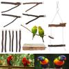 2/10pcs Natural Wood Bird Standing for Parrot Bird Perches Stick Parrot Stand Platform Wooden Exercise Climbing Paw Grinding