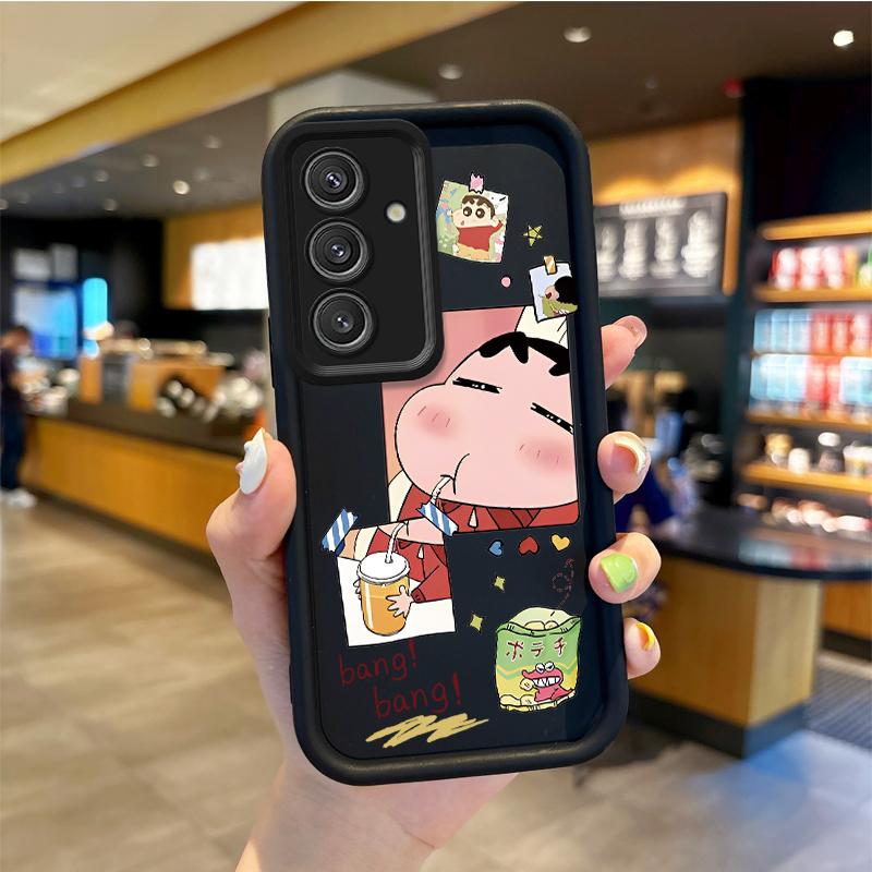 

Lovely C-Crayon Shin-Chan Case For Samsung Galaxy S24 S23 S22 S21Ultra Plus S23 S21 S20 FE Case Liquid Silicone Shockproof Cover Galaxy S23 5G