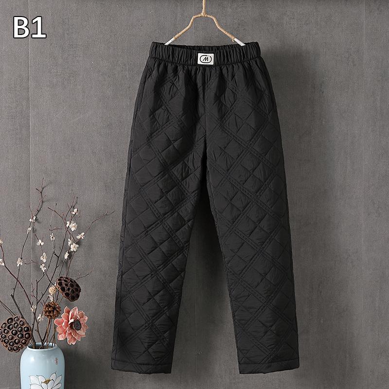 

Женские зимние пуховые хлопковые брюки большого размера, толстые, теплые, стеганые, повседневные брюки на кулиске, с эластичной талией, спортивные штаны M-3XL XXXL чёрный