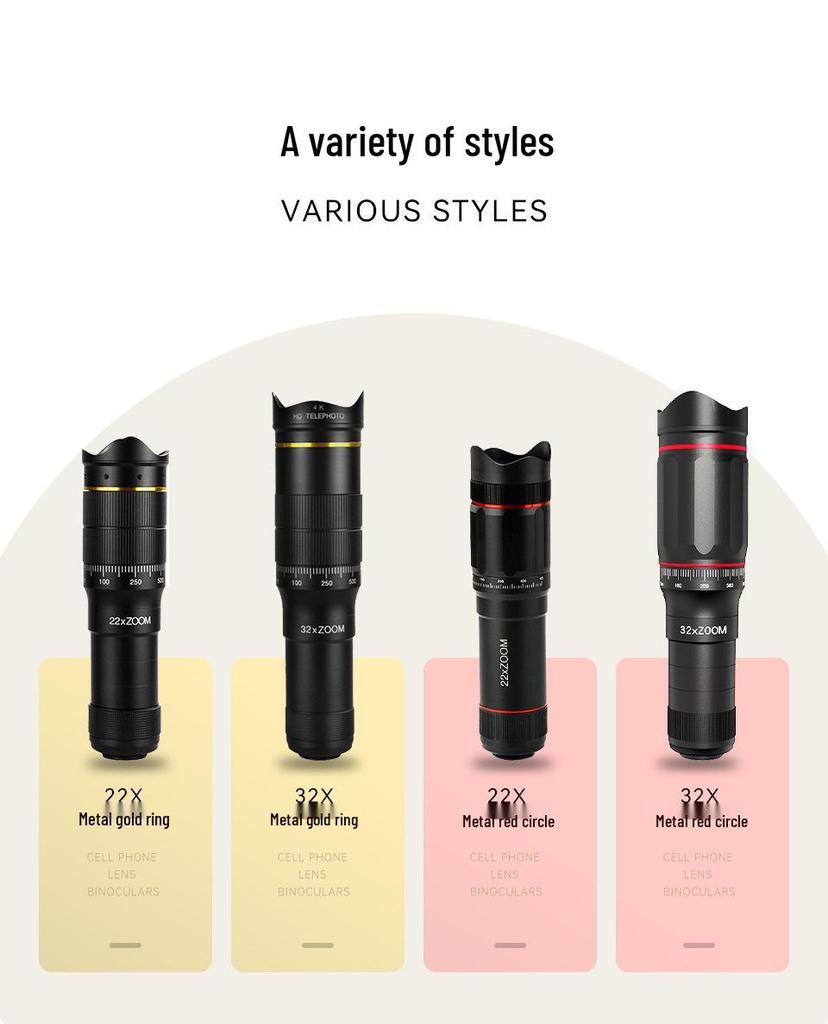 Universal Mobile Telescope Lens: 32X Quick Adjust Zoom Telephoto for Smartphones
