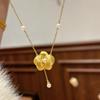 Classic Retro Fashion Brushed Butterfly Orchid Pearl Necklace Tassel Luxury Exquisite Clavicle Chain Wedding Jewelry Gifts