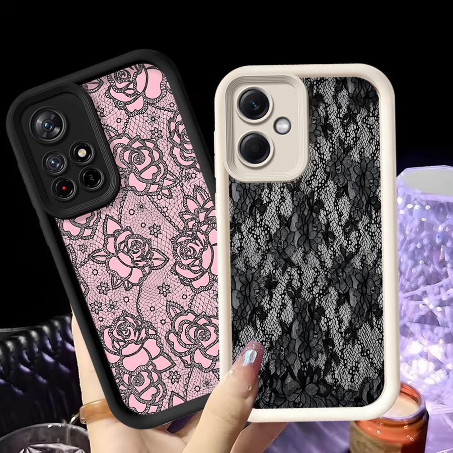 Creative Lace Pattern Phone Cover Case for Xiaomi Poco F8 X3 NFC C51 X3 Pro C61 C50
