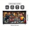 2D Flat Banner 1 Piece 1 Large Garage bannerRetro Car Workshop Decoration Strip with Classic Hot Rod Cars XY
