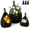 3PCS/SET Hand Woven Fruit Vegetables Basket Cotton Rope Wall Mounted Kitchen Storage Basket Breathable Mesh Pocket Fruit Net Bag