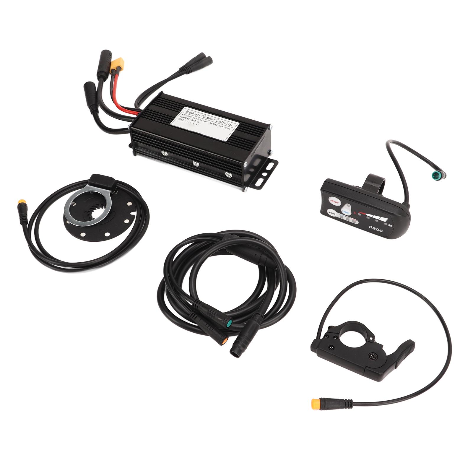 

DC24V 36V 48V 26A 3 Mode Sine Wave Brushless Controller S800 Panel Thumb Throttle for Electric Bicycle Conversion