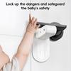 Universal Child Safety Door Lever Lock Punch-Free Anti-Open Hidden Button Buckle Self-Adhesive ABS Anti-Pinch Door Handle Lock for Home Baby Security