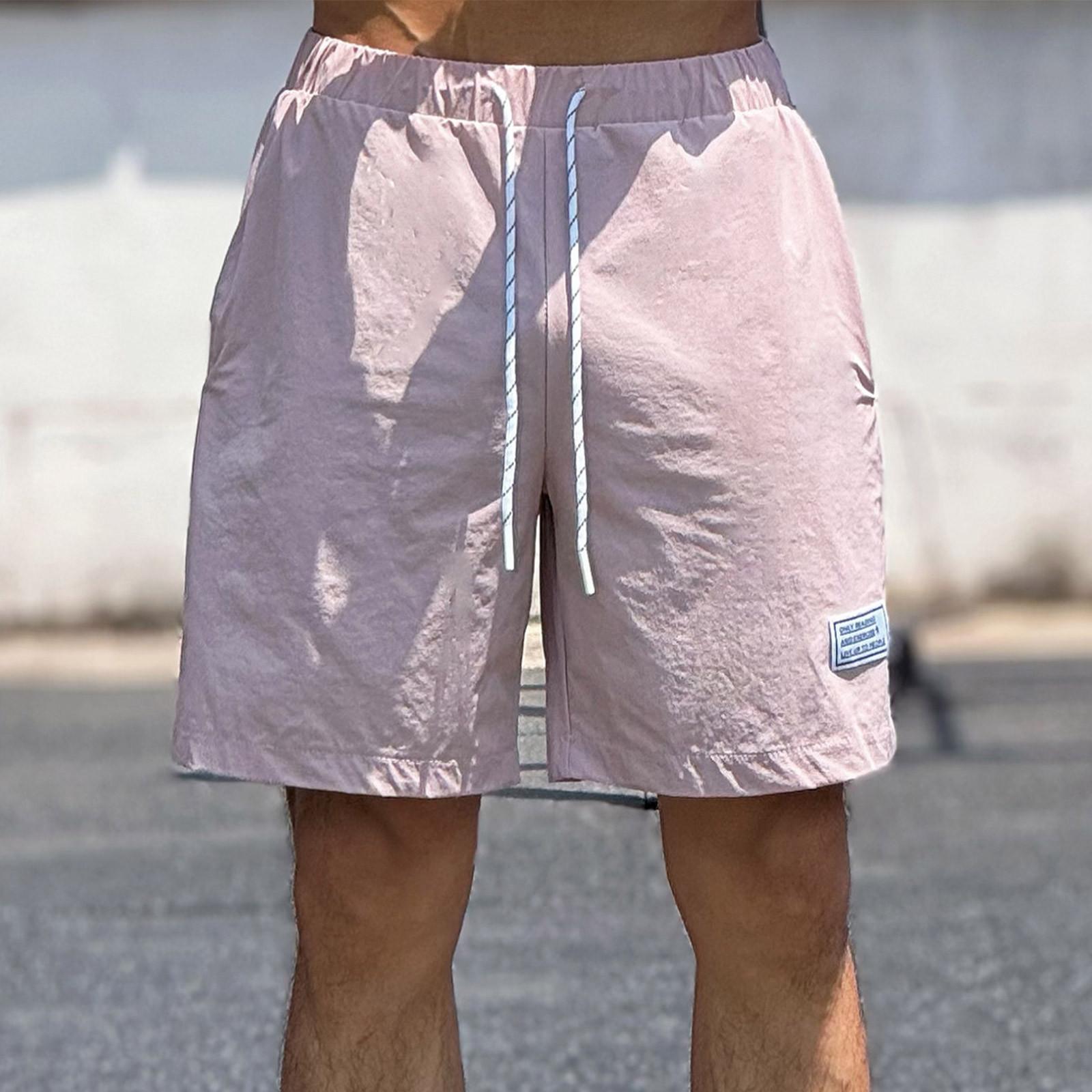 

Мужские модные спортивные повседневные баскетбольные шорты для бега, тренировочные шорты для мужчин S розовый