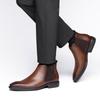 [Foxsense] Boots Business Shoes Chelsea Boots Business Leather Shoes Side Gore Men's Fully Waterproof Chukka Genuine Leather Dress Shoes Formal Non-Sl
