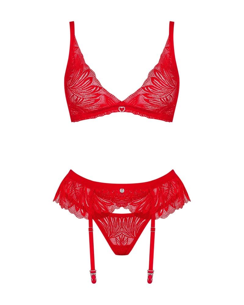 Obsessive - Delicate Lace Red Chilisa Set XL/2XL